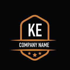 Initial Letter KE Vintage Logo Concept. Graphic Design Element for Business. - obrazy, fototapety, plakaty
