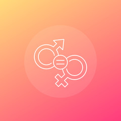 gender equality, equal rights vector linear icon