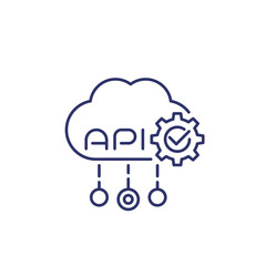 web API, software integration line icon