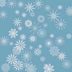 New Year background vector with falling snowflakes