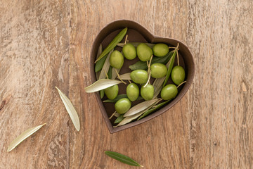 green olives in the shape of heart
