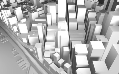 都市景観・3Dイラストレーション Cityscape