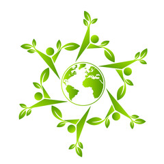 Green earth concept with human leave,vector illustration