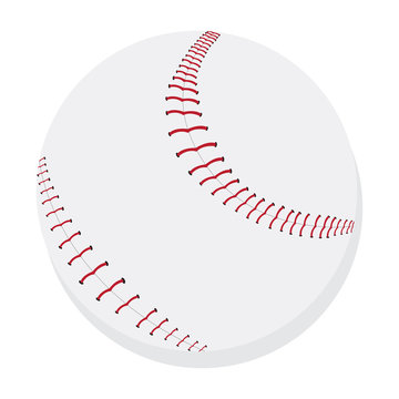 Isoalted baseball ball. Softball play - Vector illustration