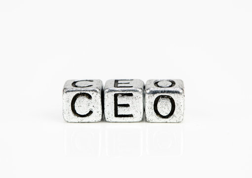 Chief Executive Officer CEO concept with cubic metal letters