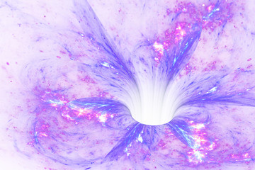 Light glossy purple fractal flower, digital artwork for creative graphic design