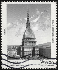 Mole Antonelliana of Turin on italian postage stamp