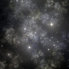 Night fractal sky with stars, digital artwork for creative graphic design