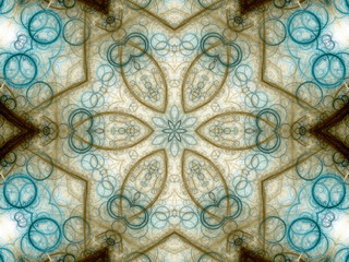 Red and blue fractal bubble pattern, digital artwork for creativ
