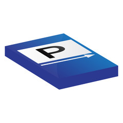 Isolated 3D traffic signal. Parking indication - Vector