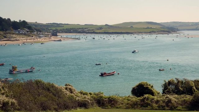 Cornwall England 18th September 2019 Looking back to Padstow on the Daymer Estuary 
