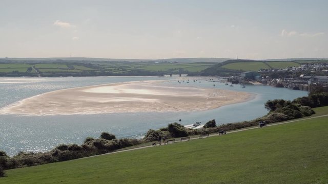 Cornwall England 18th September 2019 Looking back to Padstow on the Daymer Estuary 