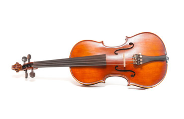 Fototapeta na wymiar Old violin isolated on white background