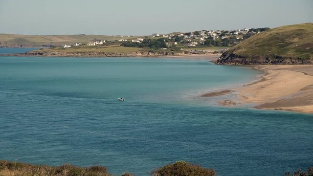 Cornwall England 18th September 2019 Looking back to Padstow on the Daymer Estuary 