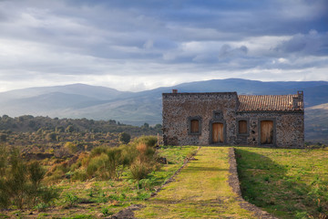 shelter in vulcanic area at etna