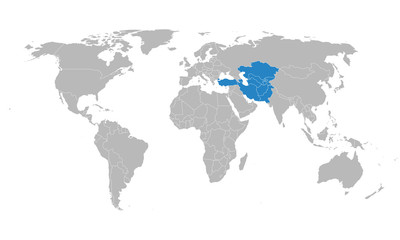 Fototapeta na wymiar ECO Asian political map background vector
