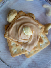 Delicious peanut butter on Cookies. Cookies for tea