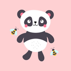 Cute panda character design.