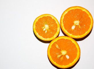 Oranges isolated on white background