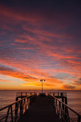  Image of pier over the Mediterranean sea at sunrise