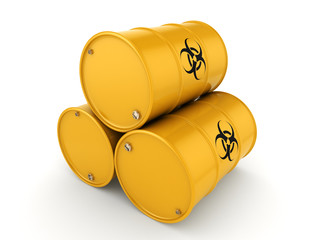 3D rendering biohazard barrels