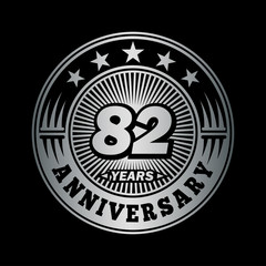 82 years anniversary celebration logo design. Vector and illustration.