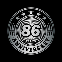 86 years anniversary celebration logo design. Vector and illustration.