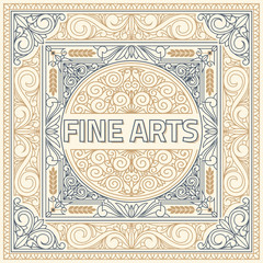 Vintage decorative ornate label design