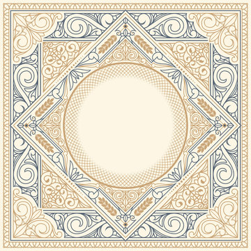 Ornate art deco vintage design card