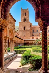 Fototapeten The courtyard of Monreale cathedral of Assumption, Sicily, Italy. © rudiernst