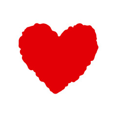 Naklejka na ściany i meble Heart icon. Vector drawing. Red silhouette. Isolated object on a white background. Isolate.
