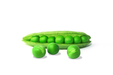 Close up string bean isolated background