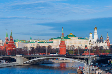 General view of the Kremlin on a sunny autumn day in Moscow