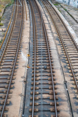 Fototapeta na wymiar rusty and old train tracks
