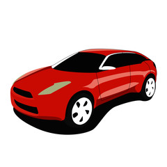 Crossover car orange realistic vector illustration isolated