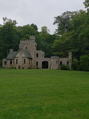 Fototapeta na wymiar Squires Castle located in the Cleveland Metroparks in Ohio during the summer