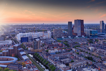 Fototapeta na wymiar aerial view on the city centre of The Hague