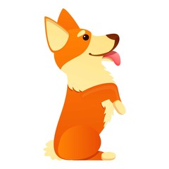 Comic corgi dog icon. Cartoon of comic corgi dog vector icon for web design isolated on white background