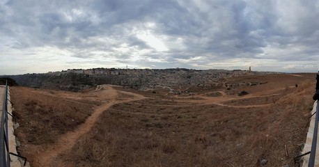 Matera - Panoramica dal parcheggio del Belvedere Murgia Timone