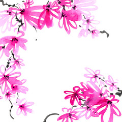 Fototapeta na wymiar Blossom sakura tree branch