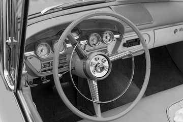 Interior of an old classic American car