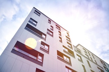 New apartment building with sun light