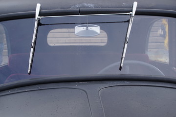Windshield wiper on a retro car