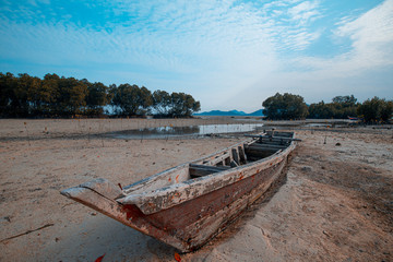 Abandoned old fishing boat