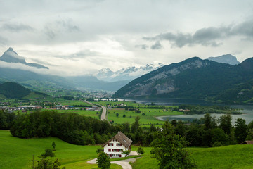 Fototapeta na wymiar Swiss valley scene
