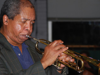 African american jazz trumpet player.