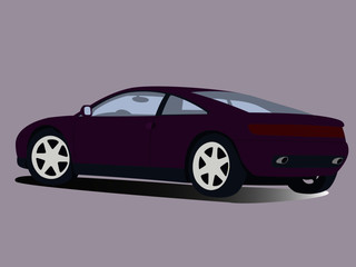 Sport car purpure realistic vector illustration isolated
