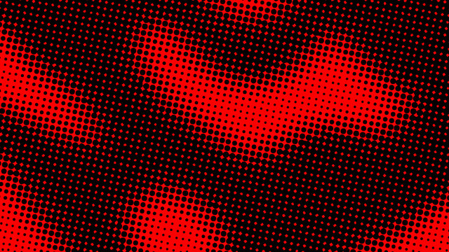 Black and red retro pop art background with halftone dots design