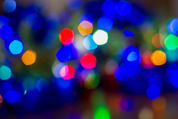 colorful bokeh from garland light.