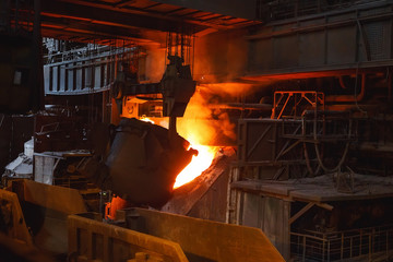 smelting of the metal in the foundry